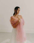 Voile de mariée coloré – Poème & fleurs en soie
