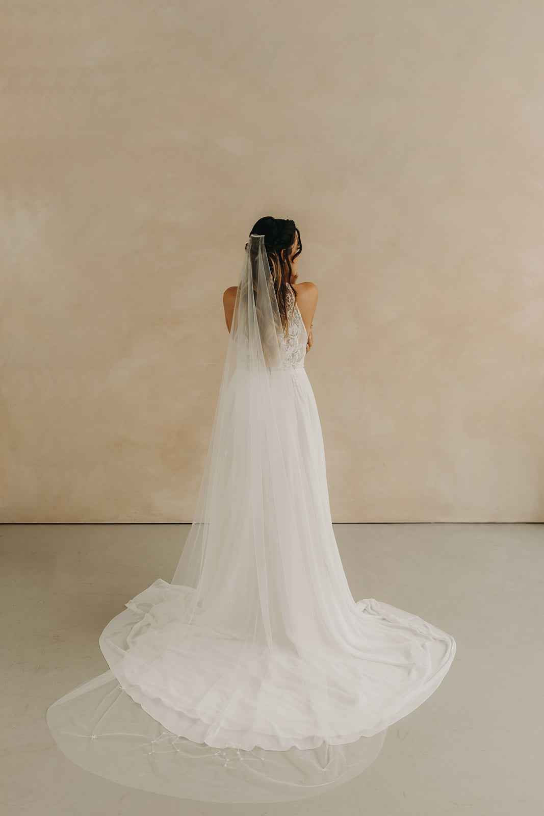 Voile long  – Signes du zodiaque et étoiles brodés