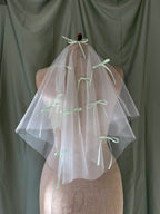 Voile EVJF – Accessoire EVJF nœuds satin brodés | Team Bride