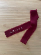 Ruban mariage brodé – Personnalisable & brodé à la main (un côté brodé)