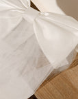 Nœud en satin avec mini voile – Accessoire de cheveux mariage