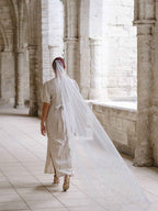 Voile de mariée en tulle avec perles brodées