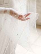 Voile de mariée en tulle avec perles brodées