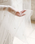 Voile de mariée en tulle avec perles brodées