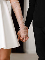 Mitaines de mariage en tulle brodées – Personnalisation au choix