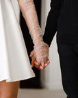 Mitaines de mariage en tulle brodées – Personnalisation au choix