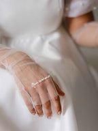 Mitaines de mariage en tulle brodées – Personnalisation au choix