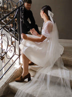 Voile de mariée uni avec perles - Prudie