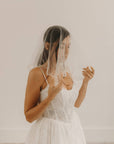Voilette de mariée brodée