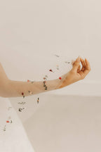 Voile de mariée court brodé de fleurs colorées - MANON PONSON