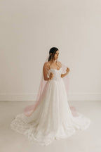 Voile de mariée coloré – Poème & fleurs en soie - MANON PONSON