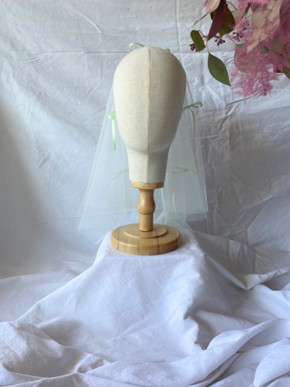 Mini voile EVJF en tulle – Accessoire mariage avec nœuds satin brodés | Team Bride