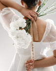 Ruban bouquet de mariée – Personnalisable & brodé à la main (un côté brodé)